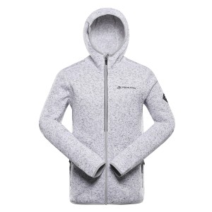 Bluza męska polarowa z kapturem Zeg 2 szara