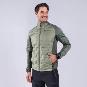 Bluza męska sportowa z wełną merino Jorw zielona