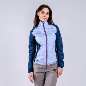Bluza damska sportowa z wełną merino Jorwa niebieska