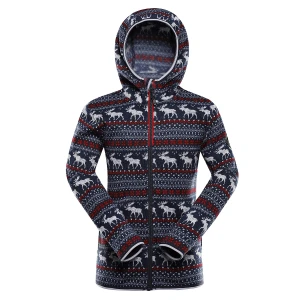Bluza dziecięca polarowa z kapturem Noreso granatowa