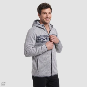 Bluza męska polarowa z kapturem Nores szara